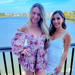 Luxxel Floral Pink Romper